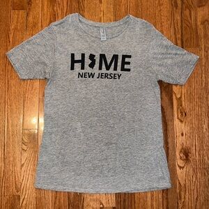 “Home New Jersey” Women’s Cut Short Sleeve Gray T-Shirt Size Large